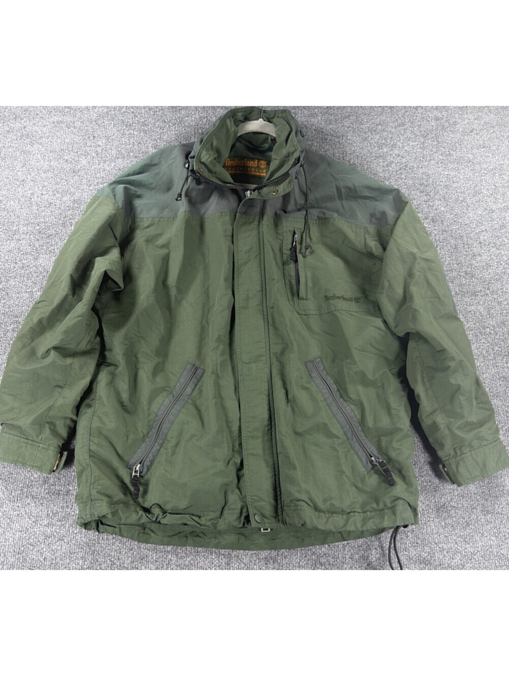 Vintage Y2K Timberland Weathergear Lightweight Green Parka Windbreaker - Men's S